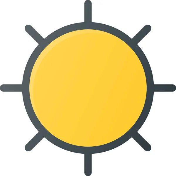 日间播映的阳光图标 充填轮廓风格 — 图库矢量图片