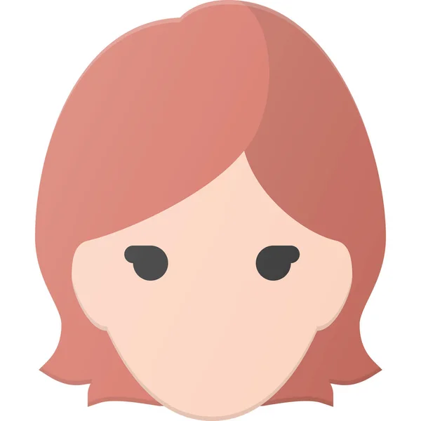 Аватар Женская Голова Икона Плоском Стиле — стоковый вектор