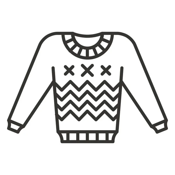 Kleding Shirt Trui Pictogram Outline Stijl — Stockvector