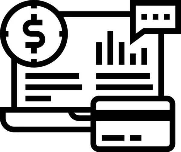 Icono Tarjeta Análisis Cuenta Estilo Esquema — Archivo Imágenes Vectoriales