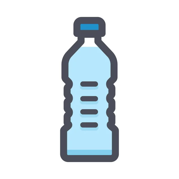 Getränkeflaschen Farb Symbol Stil Gefüllter Umriss — Stockvektor