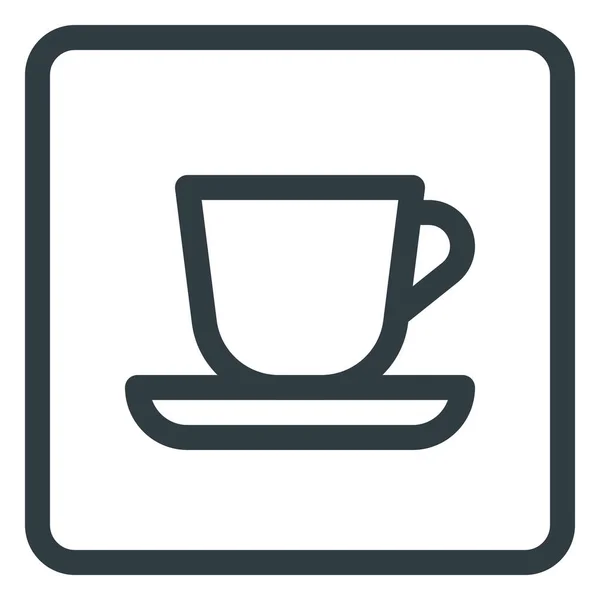 Caffe Vinden Kaart Pictogram Outline Stijl — Stockvector