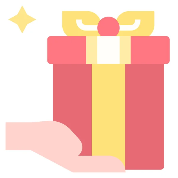 Icono Regalo Navidad Caja Estilo Plano — Vector de stock