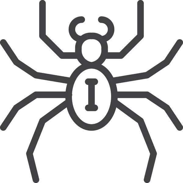 Arachnid Bug Spin Icoon Outline Stijl — Stockvector