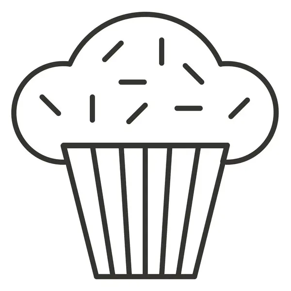 Kuchen Cupcake Dessert Symbol Umriss Stil — Stockvektor