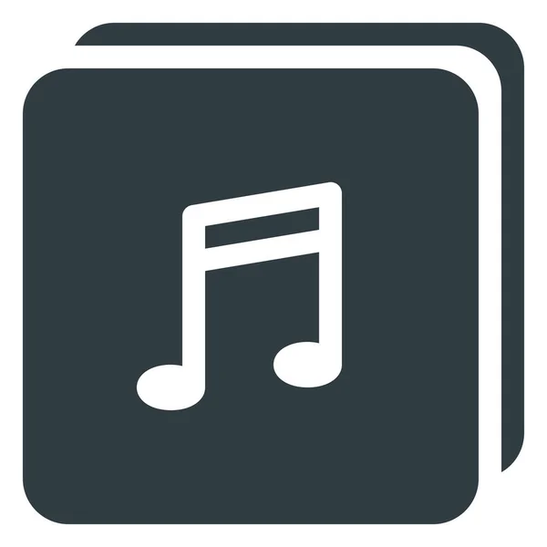Albume Icône Liste Audio Dans Style Solide — Image vectorielle