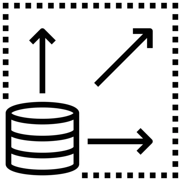 Datenbank Vergrößern Icon Outline Stil — Stockvektor