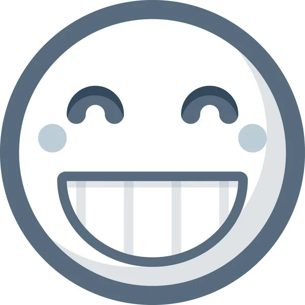 Emoticono Cara Sonrisa Icono Estilo Contorno Lleno — Vector de stock