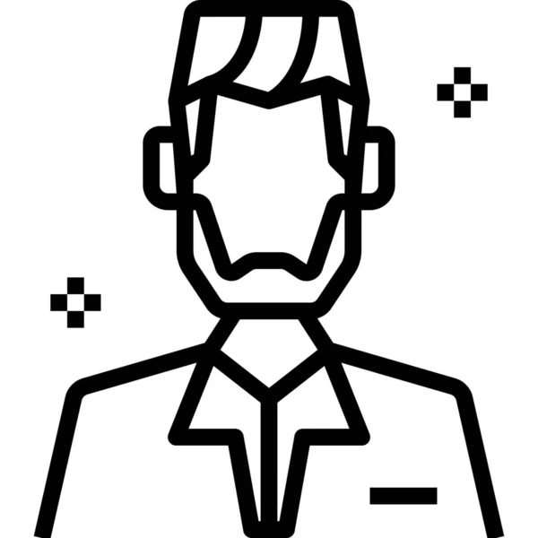 Значок Человека Прической Аватара Стиле Абрис — стоковый вектор