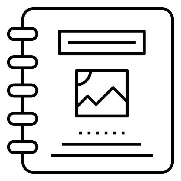 Dokument Handbuch Notizbuch Symbol Outline Stil — Stockvektor