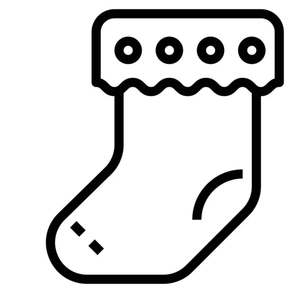 Baby Cloth Socks Icon Outline Style — Stock Vector