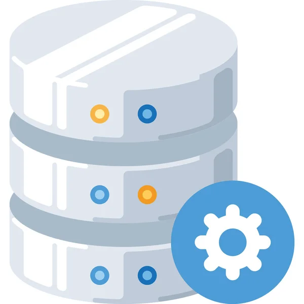 Icono Engranaje Del Dispositivo Base Datos Otro Estilo — Vector de stock