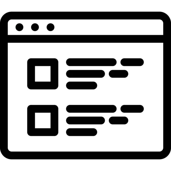 Icono Página Internet Del Navegador Estilo Esquema — Archivo Imágenes Vectoriales