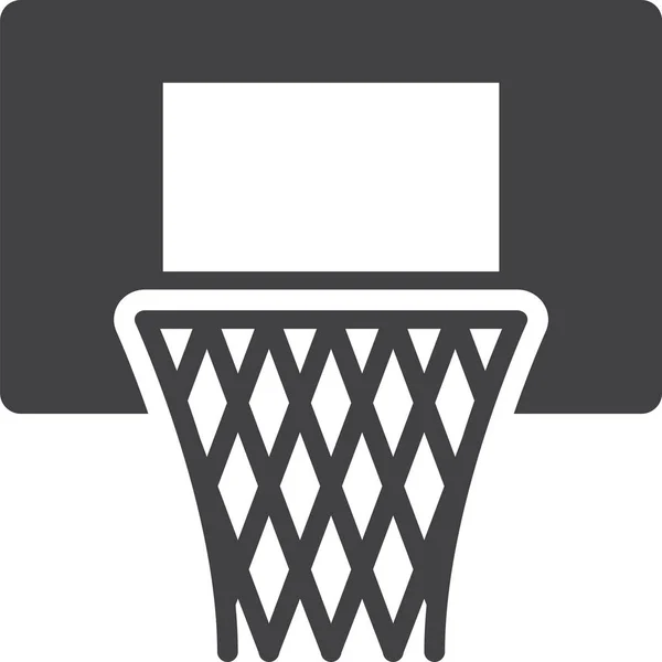 Košík Basketbal Obruč Ikona Pevném Stylu — Stockový vektor