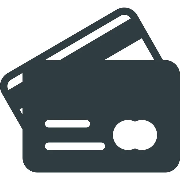 Ícone Crédito Cartão Bancário Estilo Sólido — Vetor de Stock