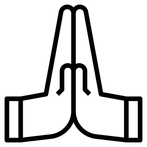 Salutation Méditation Prier Icône — Image vectorielle