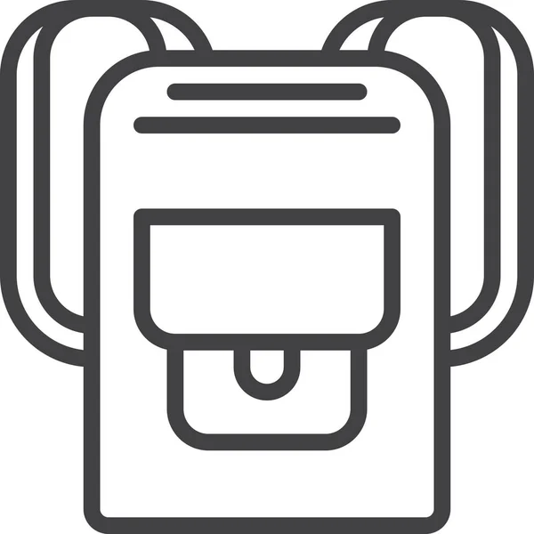 Mochila Bolsa Mochila Icono Estilo Esquema — Vector de stock