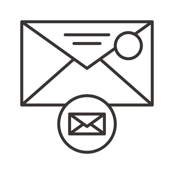 Ikona Dopisu Mailové Obálky Stylu Osnovy — Stockový vektor