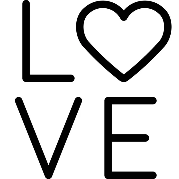 Liebesbeziehung Valentine Ikone Outline Stil — Stockvektor