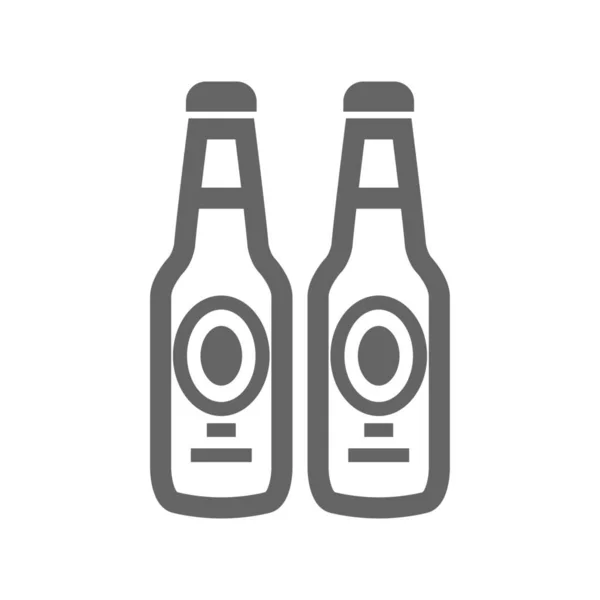 Alkoholhaltig Flaska Ikon Kontur Stil — Stock vektor
