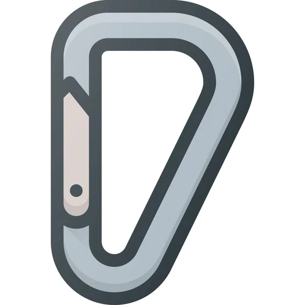 Αξεσουάρ Carabiner Αναρρίχηση Εικονίδιο Στυλ Γεμισμένο Περίγραμμα — Διανυσματικό Αρχείο