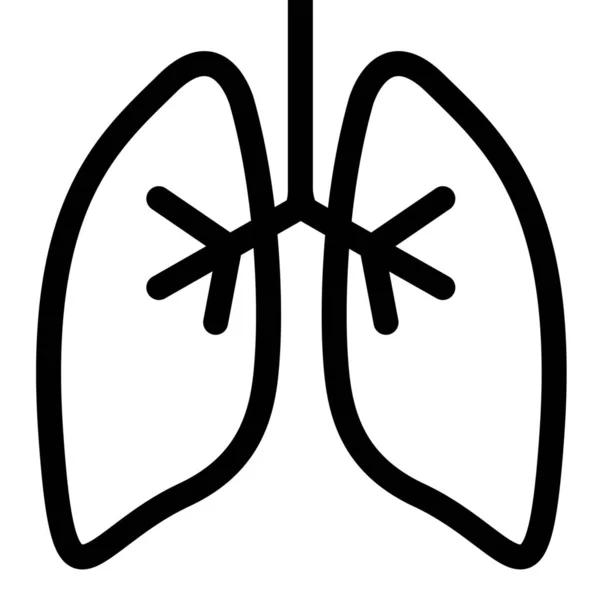 Respiración Pulmones Anatomía Icono Estilo Esquema — Vector de stock