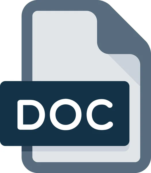 Doc Document Extension Icon Flachen Stil — Stockvektor