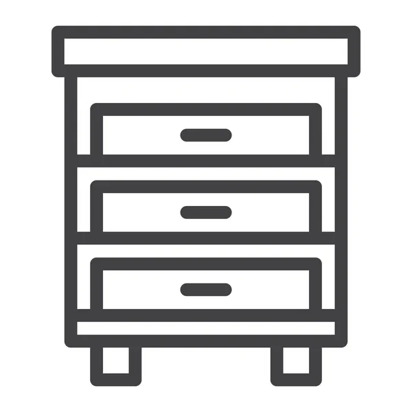 Συρταριέρα Συρταριών Εικονίδιο Στυλ Περίγραμμα — Διανυσματικό Αρχείο