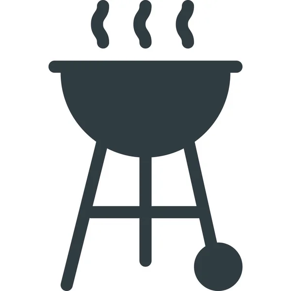 Barbecue Bbq Kok Pictogram Massieve Stijl — Stockvector
