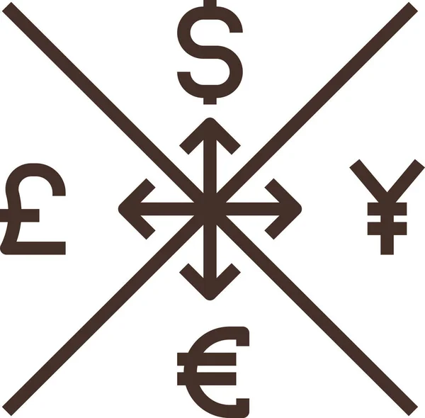Currency Exchange Global Icon Outline Style — Stock Vector