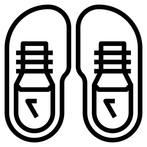 跑鞋运动鞋图标的轮廓风格 — 图库矢量图片