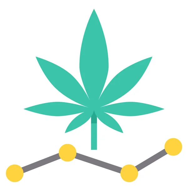 Marihuana Hierba Cannabis Icono Estilo Plano — Vector de stock