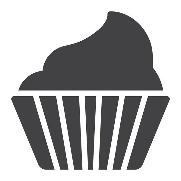 Εικονίδιο Cupcake Κρέμα Γενεθλίων — Διανυσματικό Αρχείο