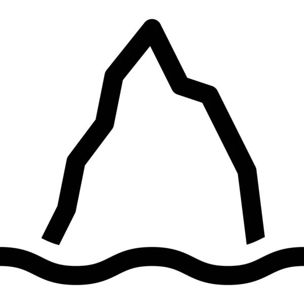 Icône Iceberg Glace Catastrophe Dans Style Contour — Image vectorielle