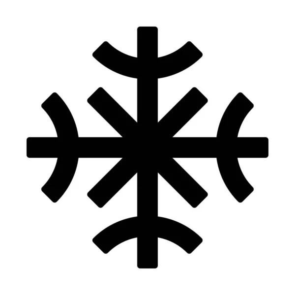 Vánoční Ikona Sněhu Pevném Stylu — Stockový vektor
