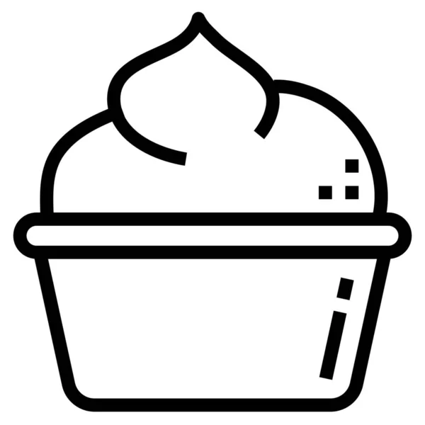婴儿奶油食品图标的轮廓风格 — 图库矢量图片