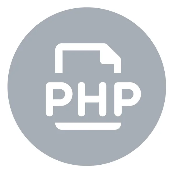 Código Php Ícone Sólido Estilo Sólido — Vetor de Stock