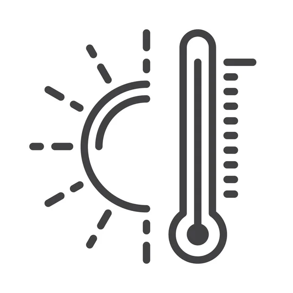 Warm Temperatuur Thermometer Pictogram Het Weer Categorie — Stockvector