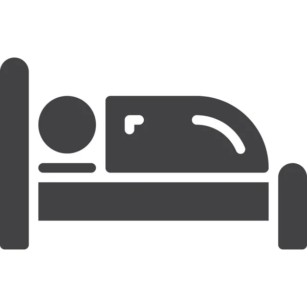 Bed Hospital Hotel Icon Solid Style — Stock Vector
