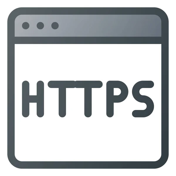 Https Internetes Hálózati Ikon Kitöltött Vázlatos Stílusban — Stock Vector