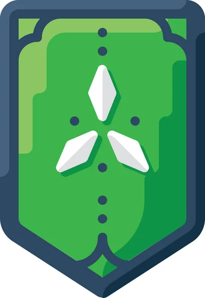 Emblema Exército Ícone Verde Estilo Esboço Preenchido —  Vetores de Stock