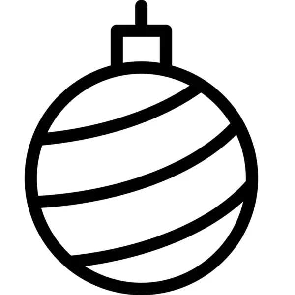 Ampoule Ornements Noël Icône Dans Style Outline — Image vectorielle