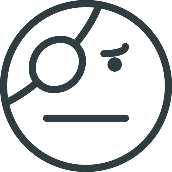 Emoji Emote Emoticon Ikonen Konturstil — Stock vektor