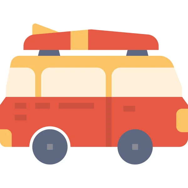 Camper Camping Transport Icon Flat Style — Stock Vector