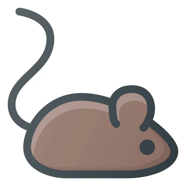 Animal Mouse Pet Icon Estilo Contorno Lleno — Archivo Imágenes Vectoriales