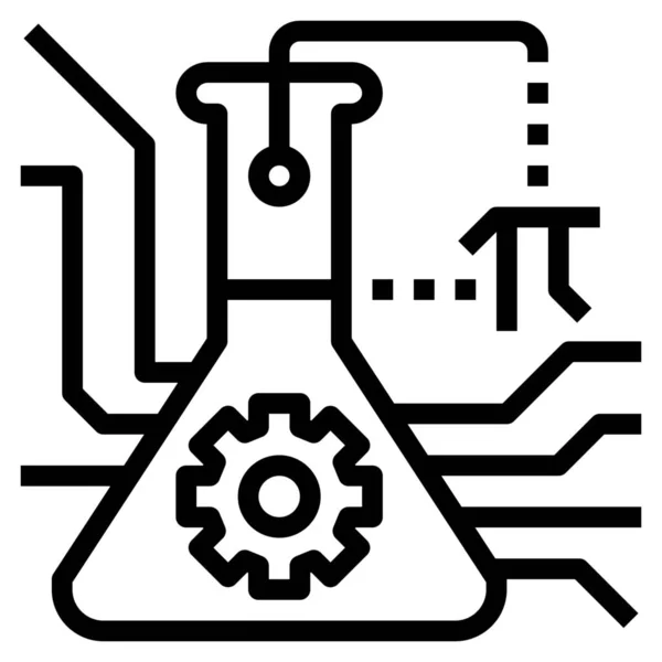 Educazione Ingegneria Icona Matematica Stile Outline — Vettoriale Stock