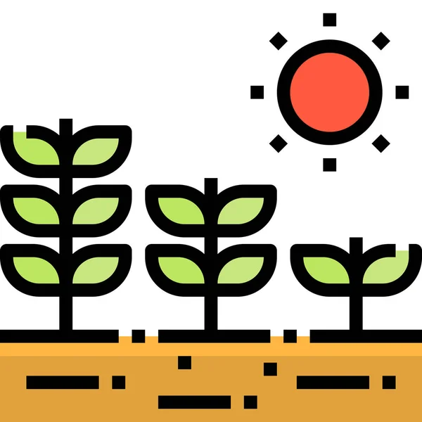 Ecology Enviroment Gardening Icon Filled Outline Style — Stock Vector