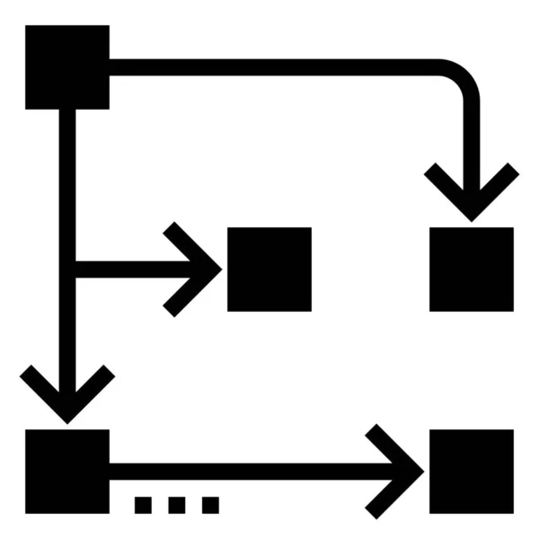 Grafiek Flow Planning Icoon Solid Stijl — Stockvector