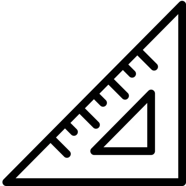Ikona Pravítka Délky Dimenze Stylu Osnovy — Stockový vektor