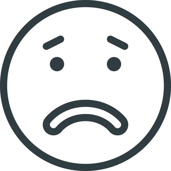 Αηδιασμένος Emoji Εικονίδιο Emote Στυλ Περίγραμμα — Διανυσματικό Αρχείο